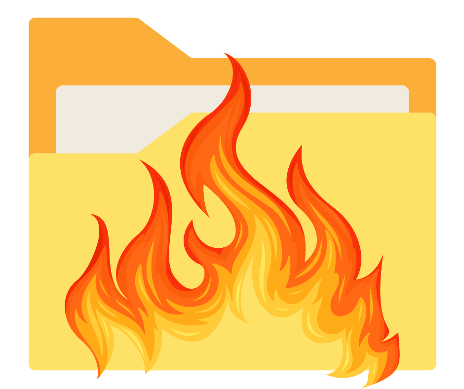Illustration of a file burning.